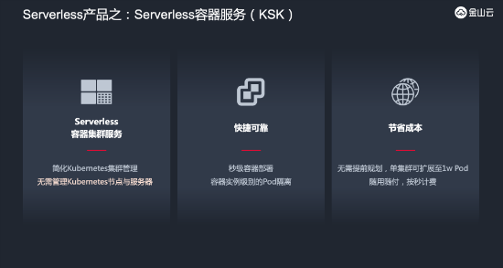 金山云发布全新Serverless产品 云原生基础设施再升级